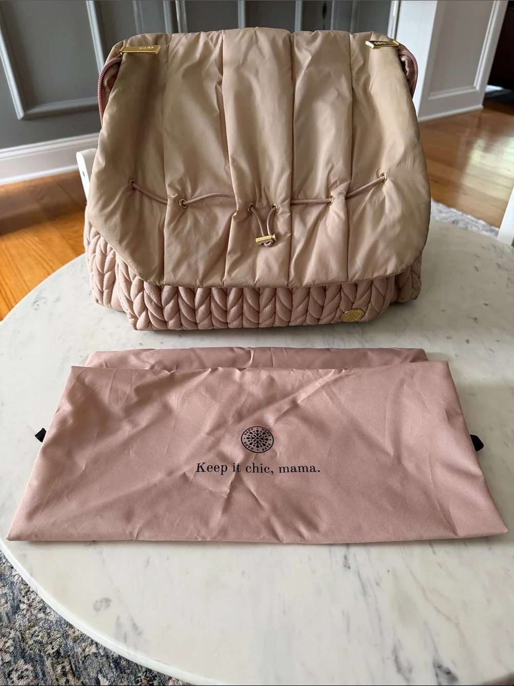 Happ baby quilted dusty rose diaper bag
